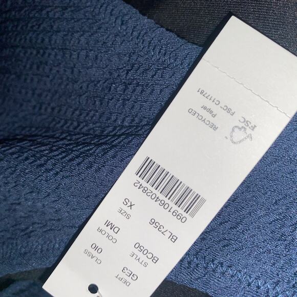 New J. Crew Blue Textured Cheeky Bikini Swim Bathing Suit Bottom Women's Size XS - Picture 6 of 8